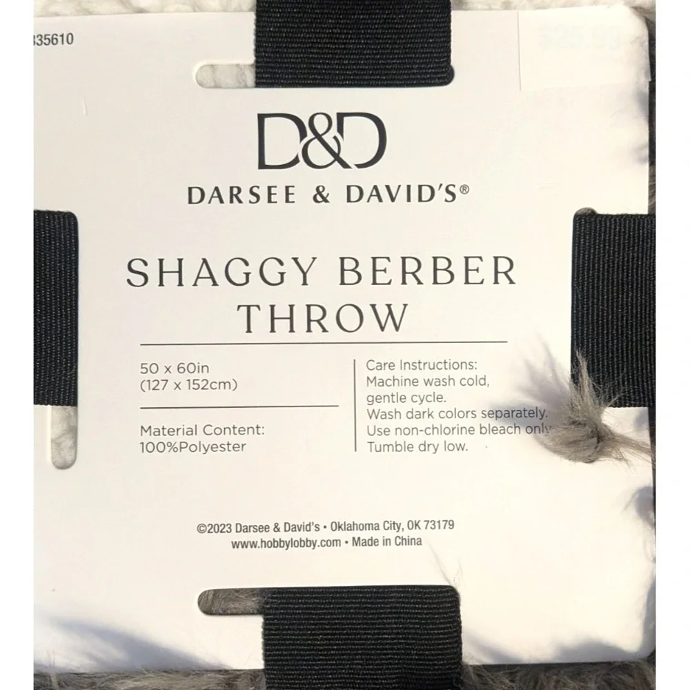 DARSEE & DAVID'S SHAGGY BERBER THROW 50